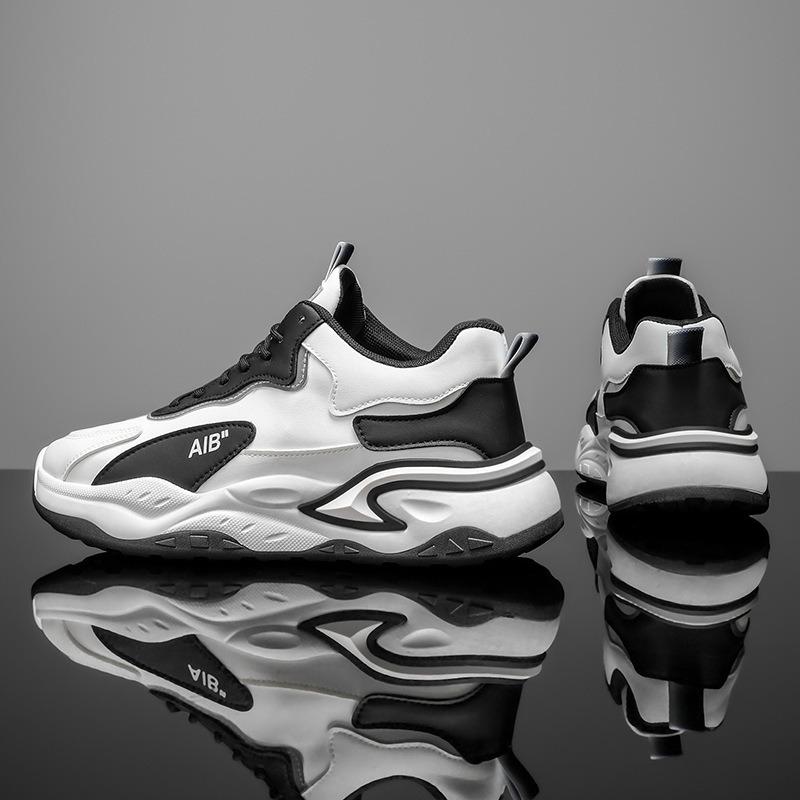 New men's sports shoes, young and middle school students, boys' non-slip heightening soft-soled casual running trendy shoes