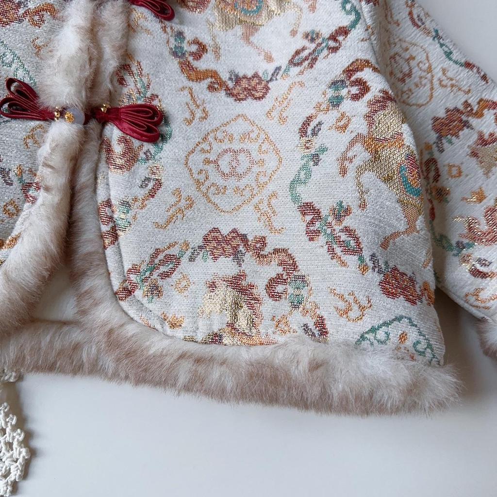 Girls' Winter Chinese Style Suit: New Arrival Thickened Jacket & Trousers Two-Piece Set