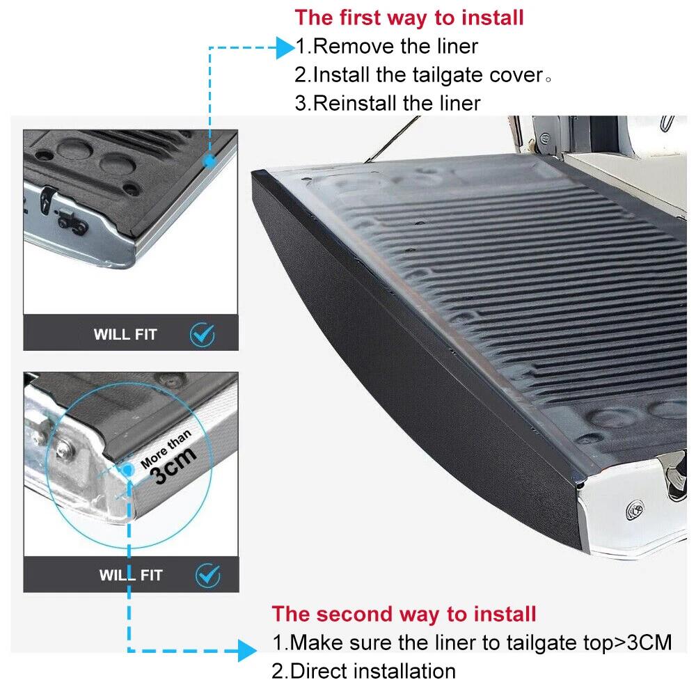 1PC Matte Black Tailgate Rail Guard Protector Trim Rear Tail Gate Cover for Nissan Navara NP300 2025 2025 2025 2025 2025