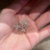 Silver Hollow Butterfly Ring Girls New High-end Open Ring Fashion Niche Design Versatile Index Finger Ring