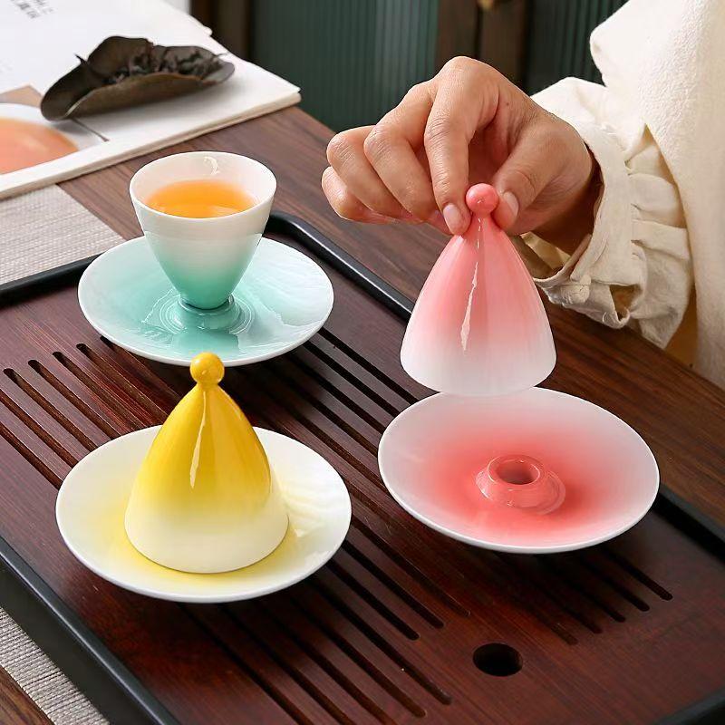 White Porcelain Kung Fu Tea Set - Mini Ceramic Cups for Zen Ceremony Home Decor & Personal Use Handmade Tea Drinking Accessories
