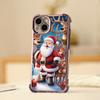 Ae119 Merry Christmas Santa art design Electroplated TPU Phone Cases for iPhone 16 15 13 11 Pro Max 14 XR Infinix Smart 8 Four Corner Protection Cover