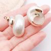 White & Yellow Electroplated Ocean Shell Conch Pendant Charm for DIY Jewelry