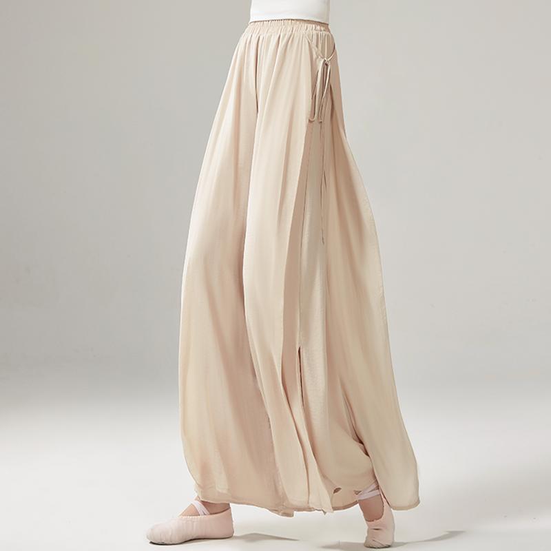 Women's Classical Chinese Dance Flowy Pants - Performance Practice Trousers for Modern Dance | Elegant Wide-Leg Dancewear
