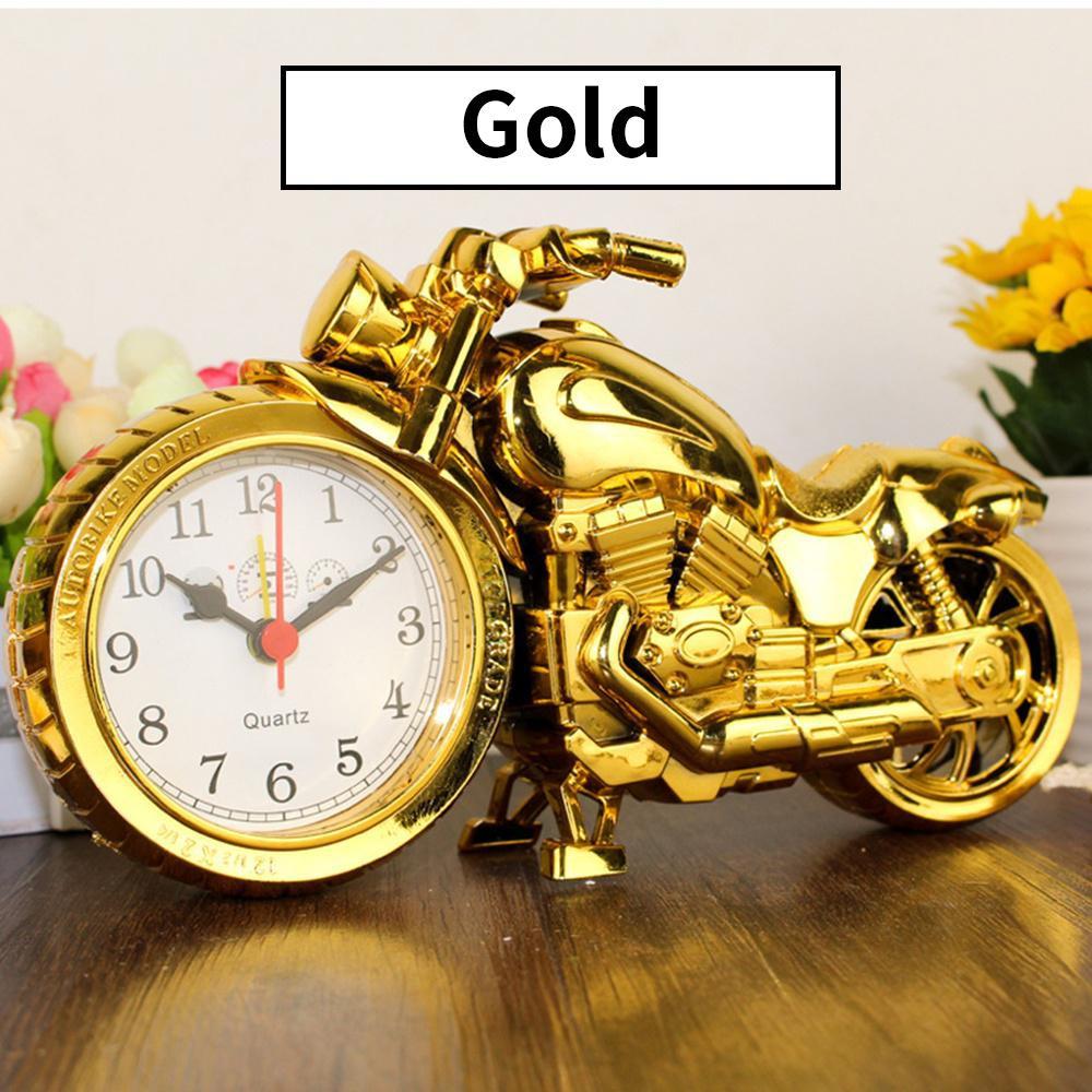 

1PC Motorcycle Alarm Clock Home Decorator Crafts Student s Gift Birthday Gift, Clock Part Pattern золотий