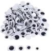 Self-Adhesive Movable Black and White Eyeballs with Eyelashes for Creative DIY Accessories