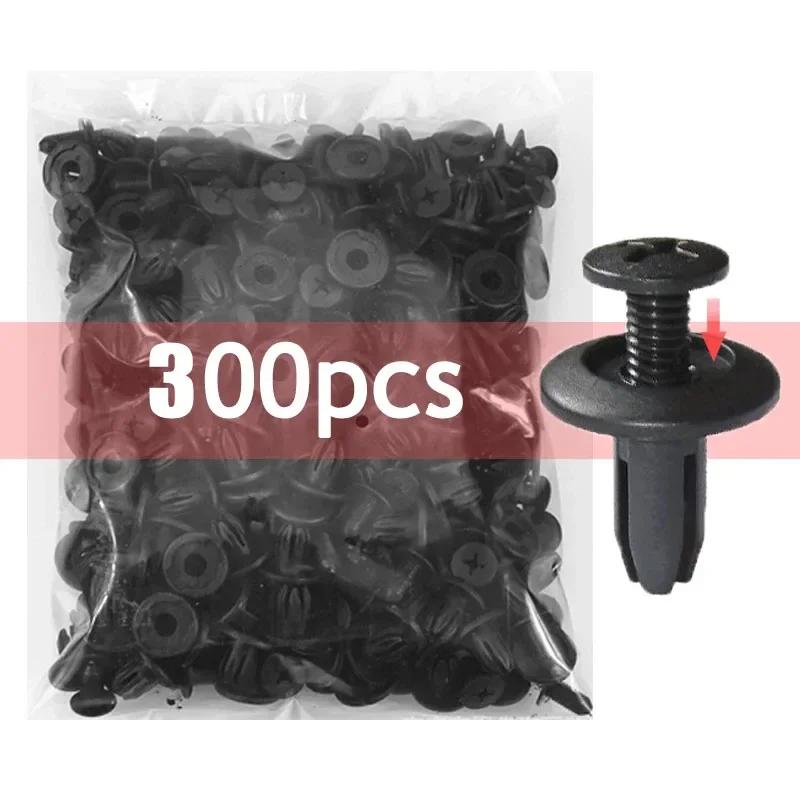 100 τμχ Πλαστικά πριτσίνια 8mm Συνδετήρες Βιδωτός προφυλακτήρας αυτοκινήτου Φτερό μαύρο καρφί Κλιπ στερέωσης αυτοκινήτου για Toyota Focus Kia Nissan Yamaha