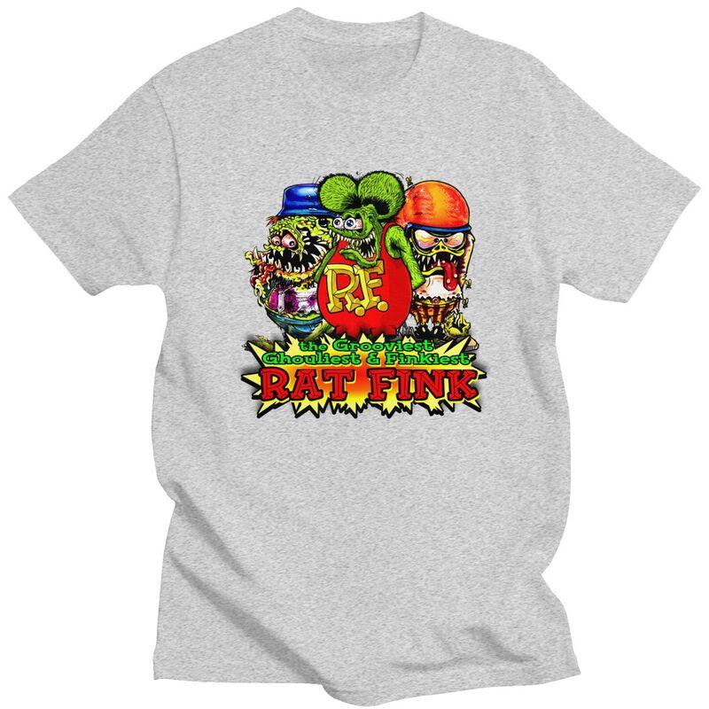 Custom Anime Cartoon Rat Fink T Shirt for Men Tshirt Tee Tshirts Loose Fit Clothing