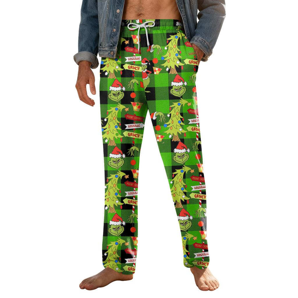 Pánské domácí měkké pyžamové kalhoty se stahovací šňůrkou s kapsami Sportovní kalhoty pro volný čas