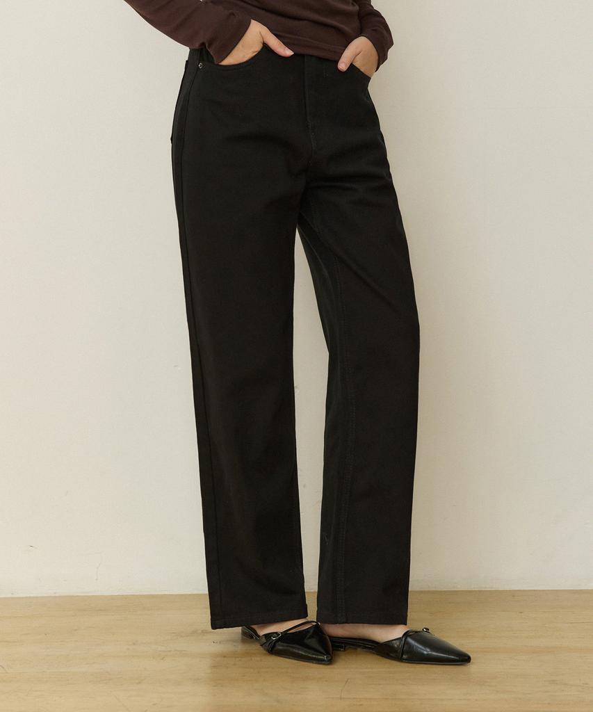 ADAUL Classic Straight Denim Pants - Black