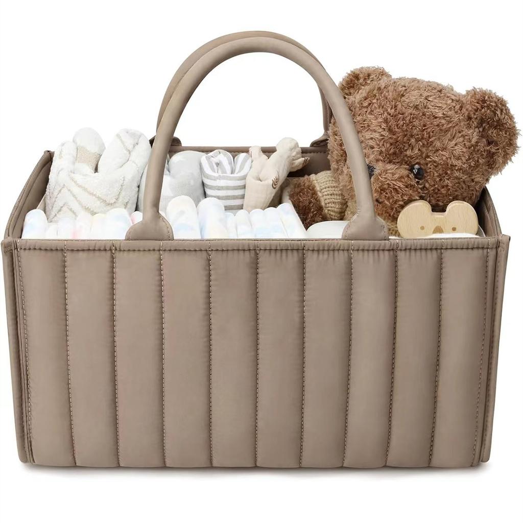 Baby Diaper Caddy Organizer Stylish Storage Basket for Newborn Essentials, Nursery Storage Bin and Car Organizer for Diapers