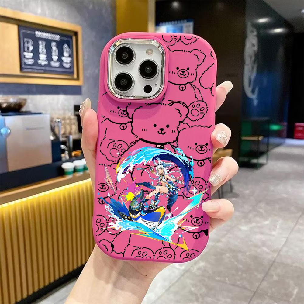 Phone Case: 2D Flat Design Suitable for iPhone 18 17 16 15 14 13 Pro Protective Case, Couple Style, Ocean Splash, Christmas and Halloween Gifts