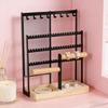 Jewelry Organizers Mesh Grid Design Suitable for Displaying Earrings Necklaces Rings Home or Shop Use Iron Wood Texture
