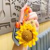 Handmade Crocheted Orange & Sunflower Keychain Set, Lucky Wish Bag Charms,Crocheted Orange & Sunflower Keychain, Lucky Wish Charms