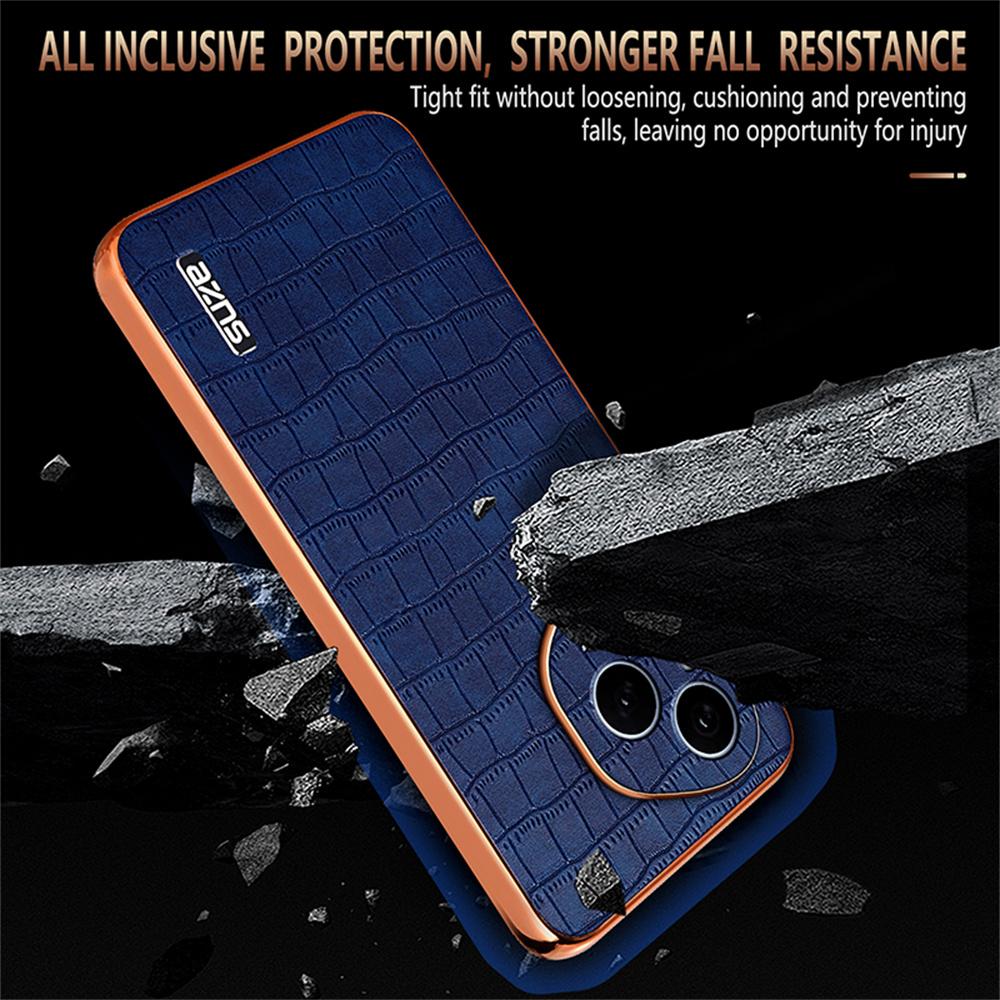 AZNS For Honor 400 Pro 5G (Global) Case Electroplating Crocodile Texture PU+TPU Phone Cover