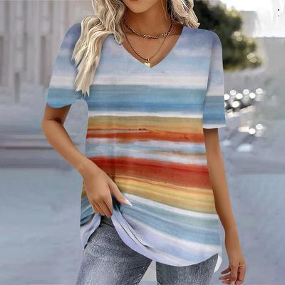 Women's Casual Versatile High-quality Breathable Short Sleeved V-neck T-shirt