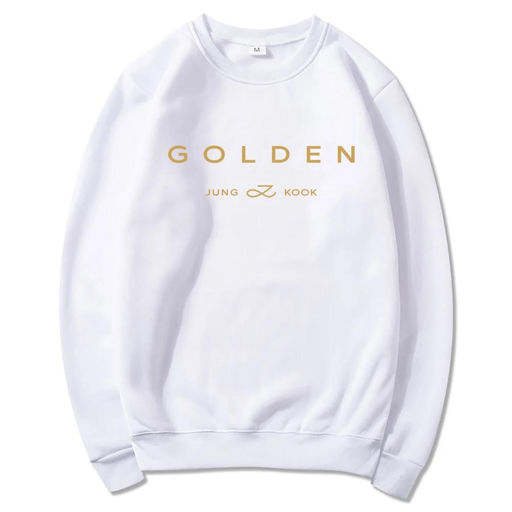

JungKook Golden Hoodie Women Aesthetic Standing Next to You Hoodies Унісекс Альбом Letter Print Золоті пуловери Світшоти Корея M білий