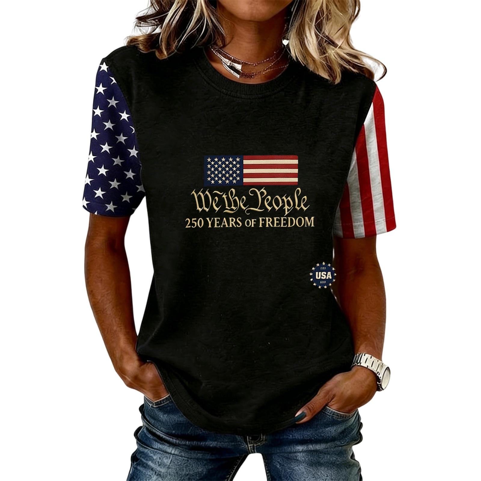 Women s Casual And Fashionable Short-sleeved Printed T-shirt Top L
