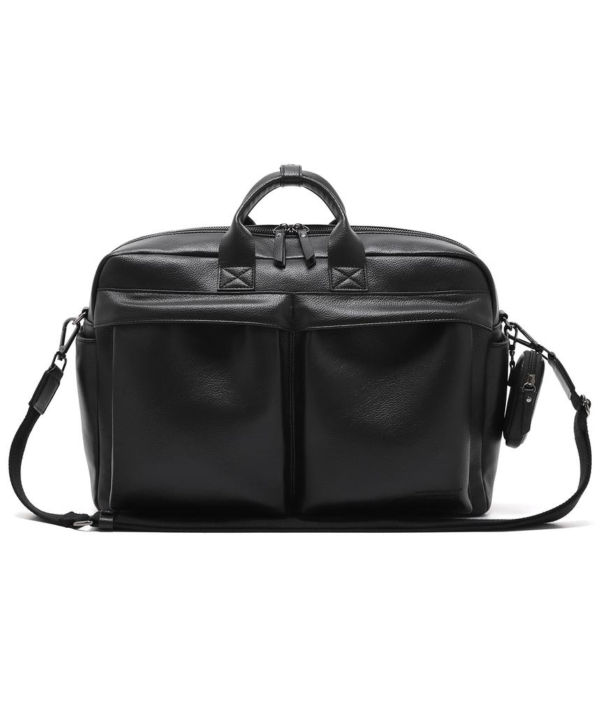 Aged Gray Shrunken Briefcase (Black)
