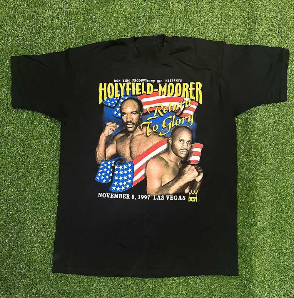 Evander Holyfield vs Michael Moorer Return To Glory Unisex T-Shirt 8D356 S разноцветный