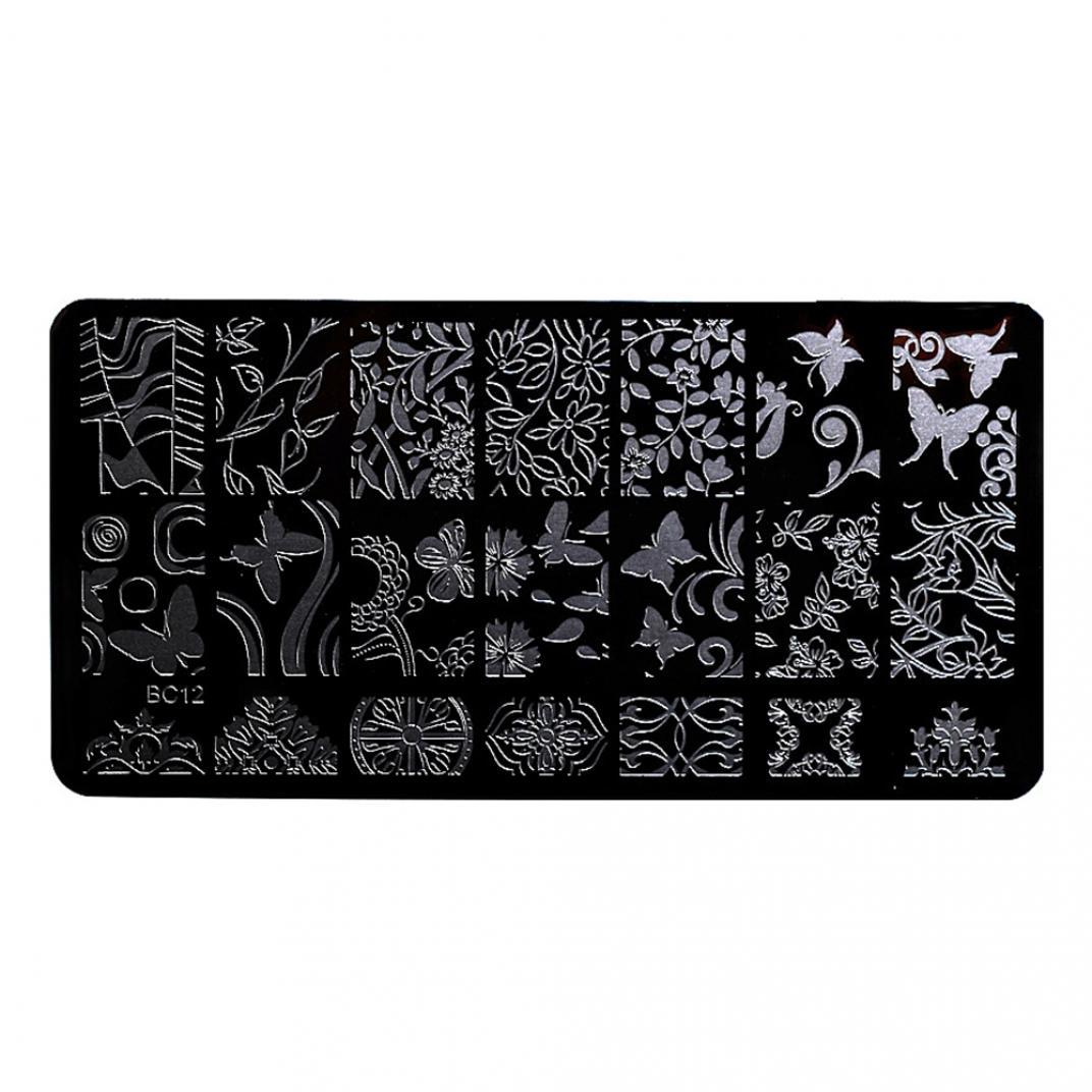 

Металлическая пластина с цветочным узором, для стемпинга