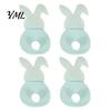 Felt Tableware Organizer 4 Pcs Easter Bunny Cutlery Holders, Pouch Bags, Cute Rabbit Utensil Plush Tail Table Settings Sleeve, Spring Fork Spoon Knife