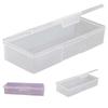 Art Rectangle Plastic Transparent Storage Box Rhinestone Brush Pen Buffer Grinding Files Container Case 19x7.5x3.8cm