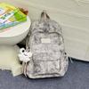Schoolbag simple foreign style tie-dye backpack new trendy and cool texture large capacity computer backpack junior high school student schoolbag