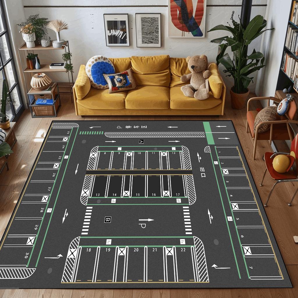 Alfombra Infantil de Dibujos Animados para Salón Decoración Moderna del Hogar Alfombra Antideslizante Cómoda Suave Alfombra de Dormitorio Lavable Alfombra de Salón 60x90cm 23.6x35.4in