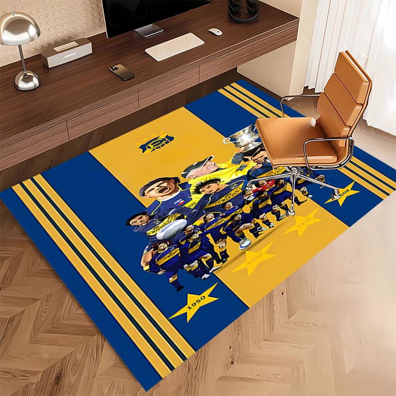 1pc Club Atlético Boca Juniors Print Area Rug - Soft, Washable Non-Slip Indoor Mat, Living Room, Home Office Decorative Rug,Office Decorative