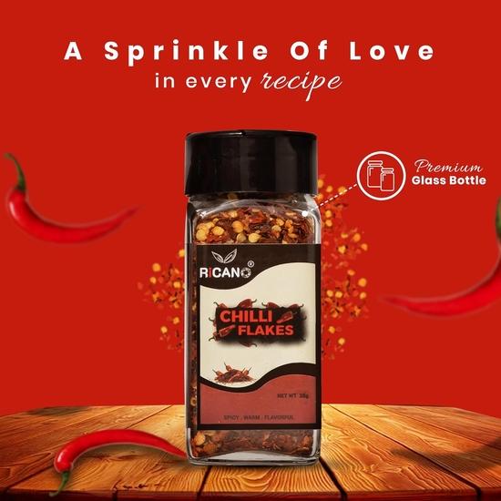 Ricano Chilli Flakes 35g, Pizza Mix 45g & Peri Peri 50g Combo (Pack of 3) | Hot & Spicy | Herb Seasoning  | Piri Piri Spice Mix