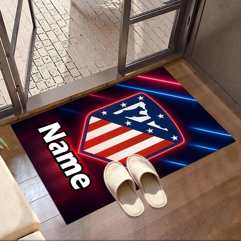 Custom Name Personalized Atletico Madrid Print Carpet, Versatile Home Decor Rug, for Playroom, Apartment, Balcony, Entryway, Hallway Gift