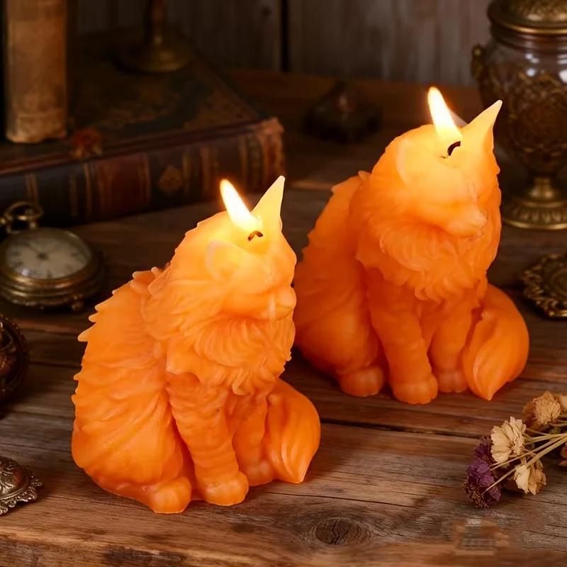 3D Sitting Cat Candle Silicone Mold DIY Cute Kitten Soap Gypsum Resin Handicraft Resin Cement Mold for Handmade Crafts