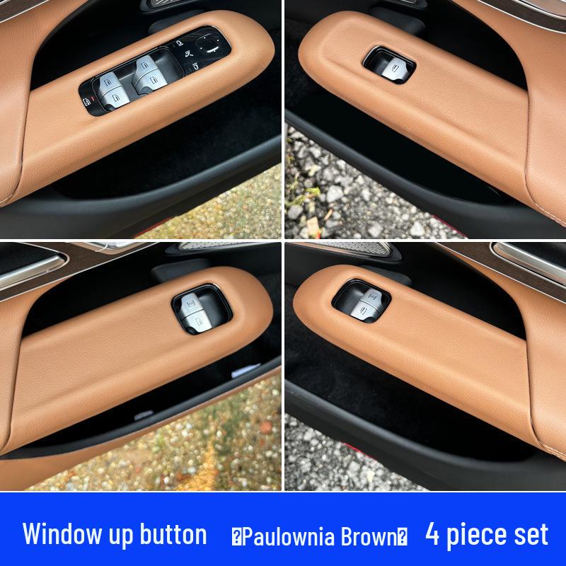 

24 Model Mercedes-Benz E300L Door Glass Window Lifter Button Panel Leather Film for New E-Class E260 Protective Sticker