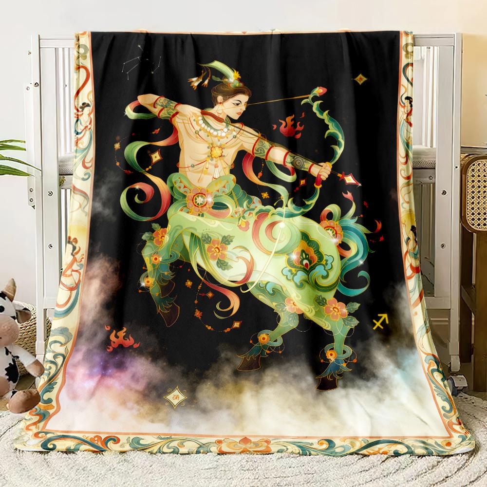 The Twelve Zodiac Signs Thin Blanket Bedrooms,living Rooms,sofas,offices,napping,camping,outings,girls' Gifts Custom Blanket
