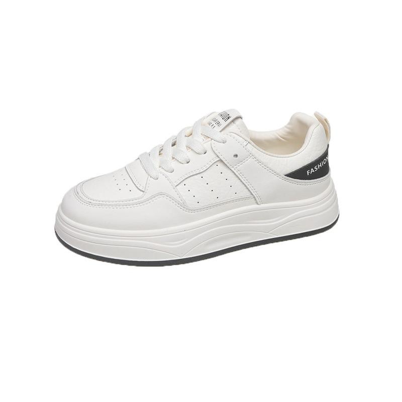 Leather Little White Shoes Women's Shoes Thick Baseplate Shoes Women's Autumn New Soft-soled Casual Sports Shoes Student Shoes