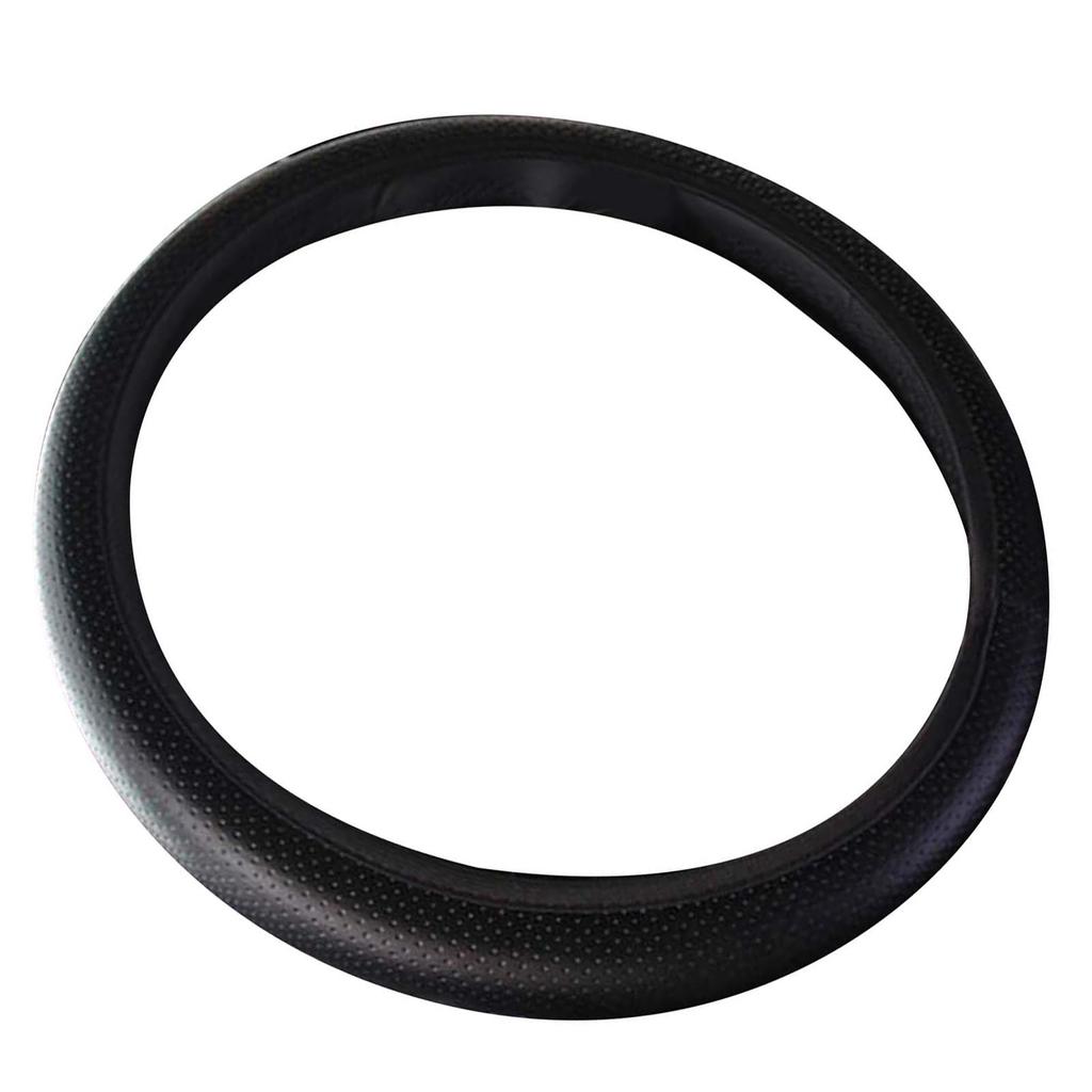 Car Steering Wheel Cover 38cm Diameter Universal Fit Artificial Leather Protector for Modification Black