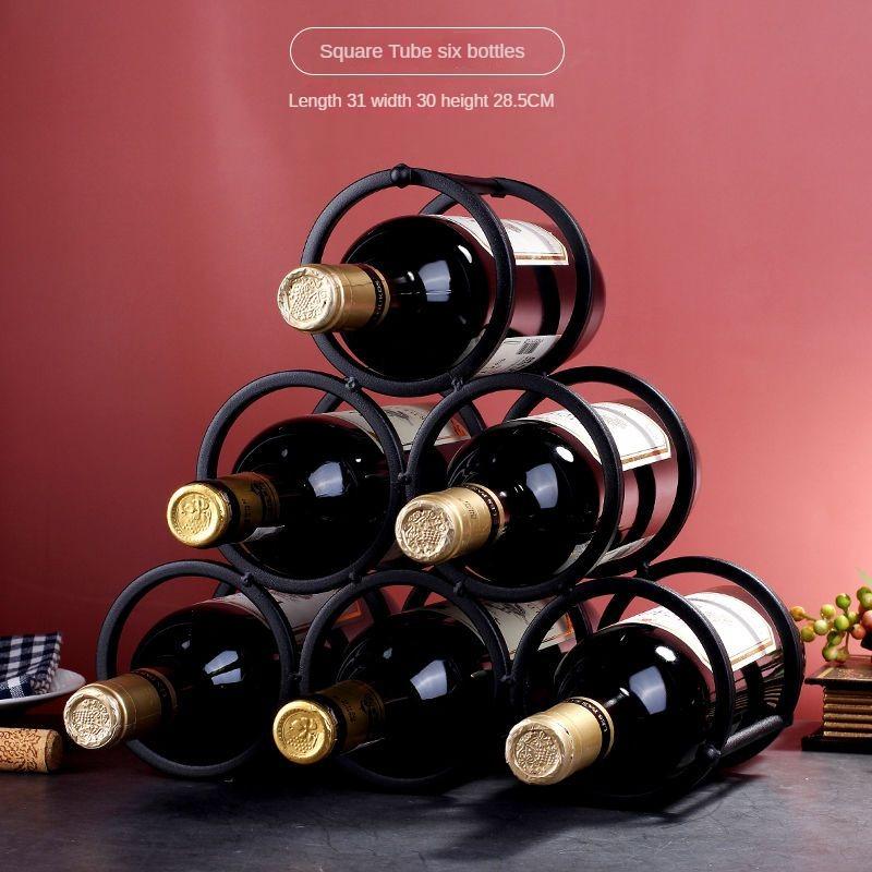 Creative Wine Rack Metal Ornaments Light Luxury Living Room Dining Table In Dining Room Wine Cupboard Home Decorations