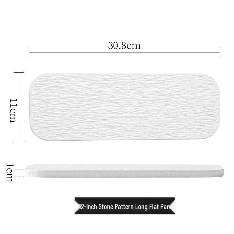 Ceramic Western Flat Dinner Plate - Smooth White Round Creative Dish for Steak