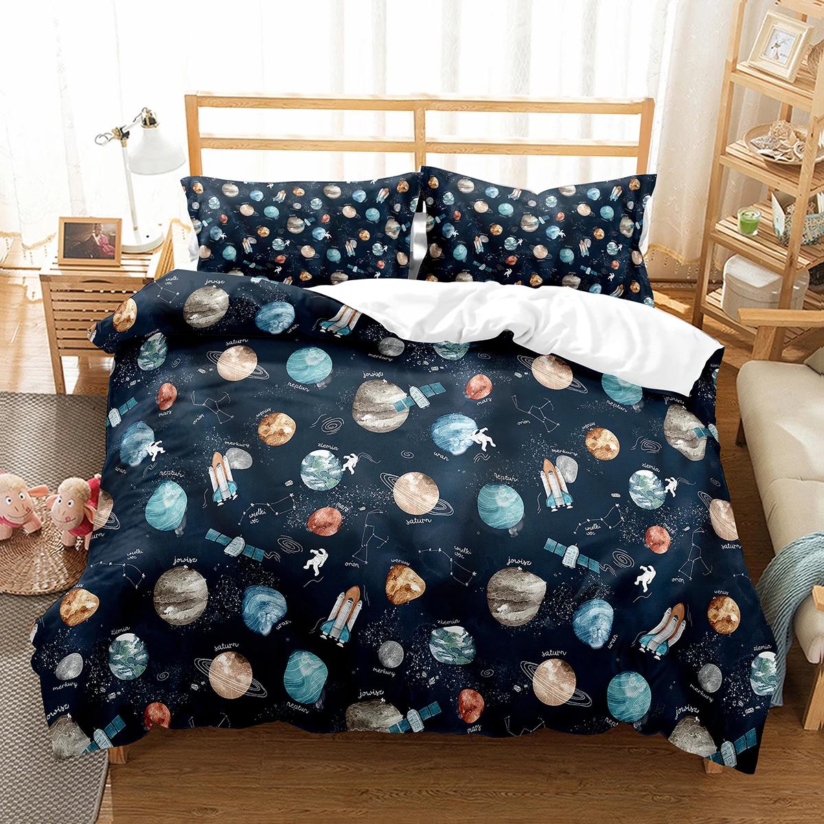 

Комплект постельного белья Galaxy, комплект постельного белья Starry Sky, комплект постельного белья Universer Outer Space Theme, односпальный, двуспальный, для мальчиков-подростков EU Single(135x200cm)