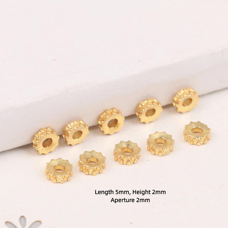 

5/10 шт. Античные микро-инкрустированные цирконом золотые бусины для изготовления ювелирных изделий, разделительные бусины, аксессуары для браслетов и ожерелий своими руками 05 10pcs