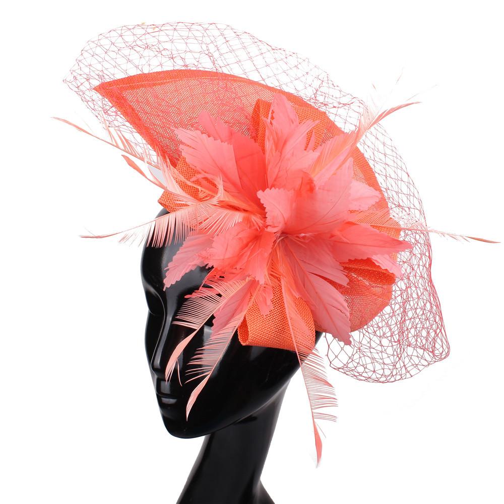 New European And American Style Deep Leather Pink Hair Accessories Mysterious Mesh Cover Headgear Gift Hat
