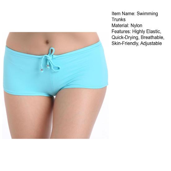 Women's Swim Boardshorts Beach Bikini Bottoms Swimming Trunks Highly Elastic Quick-Drying with Adjustable