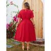 New solid color long dress New solid color large size waist chiffon dress women