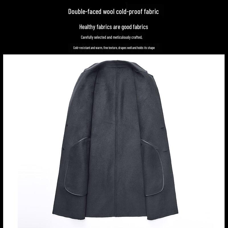 Women's Mid-Length Detachable Padded Wool Blend Coat