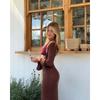 Hot Girl Style Long Sleeve Hip-covering Sexy Long Skirt Dress Women's Clothing Independent Website