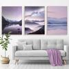 Purple Sunset Nature Landscape Art Poster Starry Night Foggy Mountain Canvas Painting Wall Print Nordic Home Decoration Picture