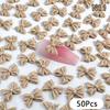 50Pcs Ribbon Resin Bow Nail Charm Parts 3D  Nail Art Decoration Accessories Supplies For Diy Korean Manicure Design
