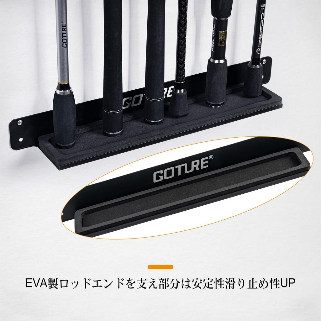 Goture Rod Wall Rod Rod Holds Up to 24 Load Vertical Fishing Rod Space Rod Black Stand, Fishing, Mount, Holder, Holder, Rods, Capacity 10-20kg, Type,