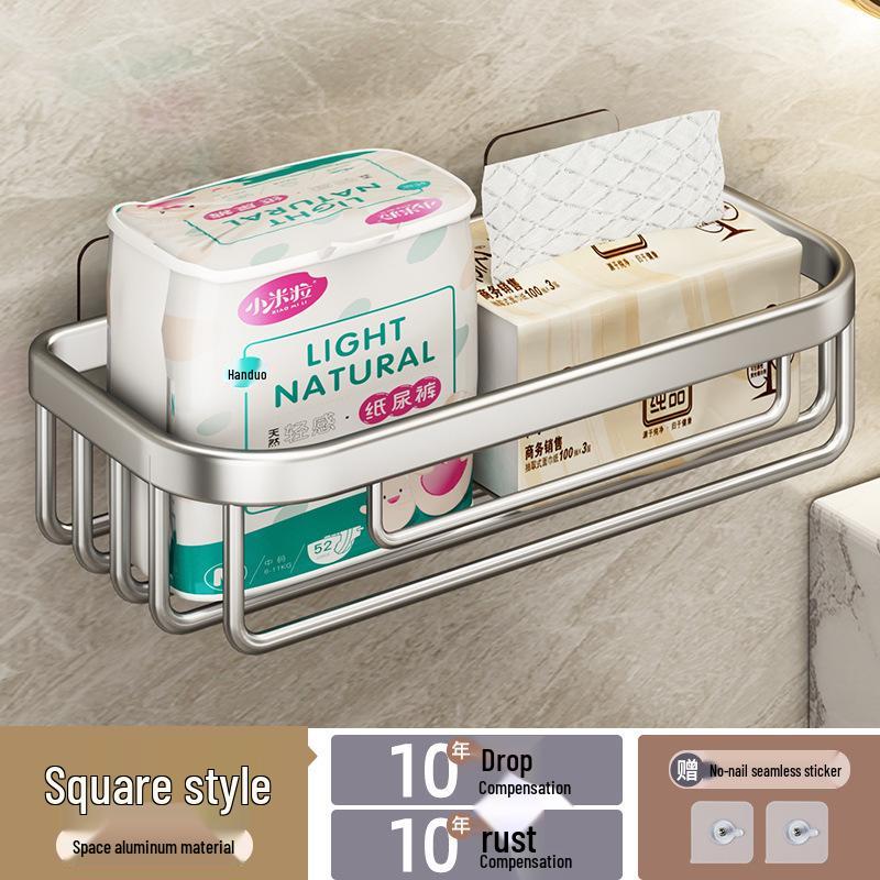 Nástenný bezvŕtací držiak na toaletný papier a úložný box